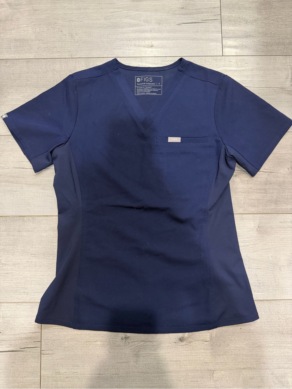 FIGS Navy Short-Sleeve V-Neck Scrub Top